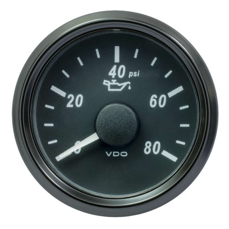 VDO SingleViu 0248 Engine Oil Pressure 80PSI Black 52mm